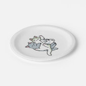 Laze Furdays - Niedliche Lazy Cats Design Pappteller (Schrägansicht)