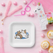 Laze Furdays - Niedliche Lazy Cats Design Pappteller (Party)