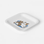 Laze Furdays - Niedliche Lazy Cats Design Pappteller (Gewinkelt)