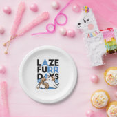 Laze Furdays - Niedliche Lazy Cats Design Pappteller (Party)