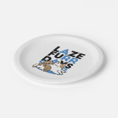 Laze Furdays - Niedliche Lazy Cats Design Pappteller (Schrägansicht)