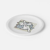 Laze Furdays - Niedliche Lazy Cats Design Pappteller (Schrägansicht)