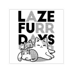 Laze Furdays - Niedliche Lazy Cats Design Permastempel