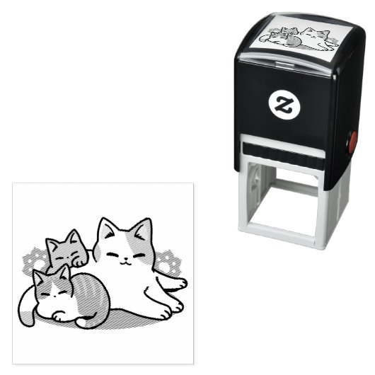 Laze Furdays - Niedliche Lazy Cats Design Permastempel (Beispiel)