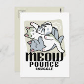 Laze Furdays - Niedliche Lazy Cats Design Postkarte (Vorne/Hinten)