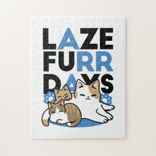 Laze Furdays - Niedliche Lazy Cats Design Puzzle