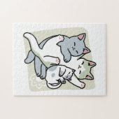 Laze Furdays - Niedliche Lazy Cats Design Puzzle (Horizontal)