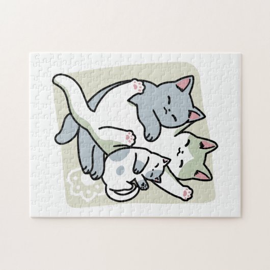 Laze Furdays - Niedliche Lazy Cats Design Puzzle (Horizontal)