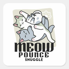 Laze Furdays - Niedliche Lazy Cats Design Quadratischer Aufkleber