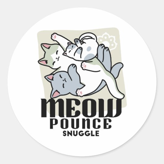 Laze Furdays - Niedliche Lazy Cats Design Runder Aufkleber (Vorderseite)