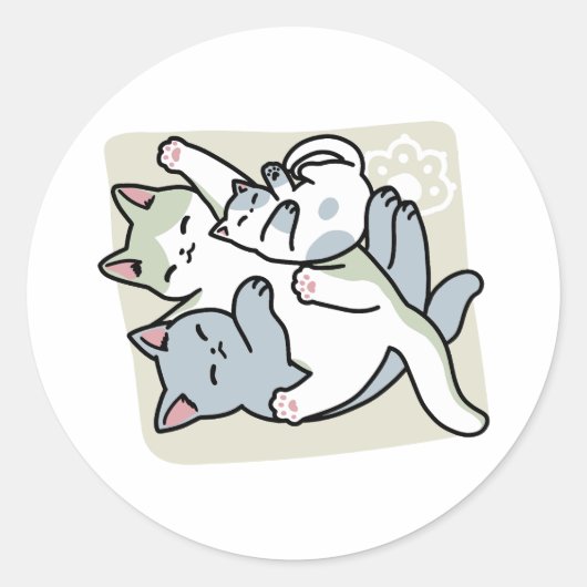 Laze Furdays - Niedliche Lazy Cats Design Runder Aufkleber (Vorderseite)