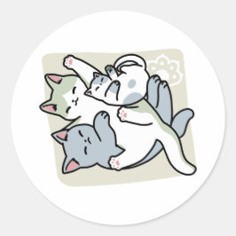 Laze Furdays - Niedliche Lazy Cats Design Runder Aufkleber