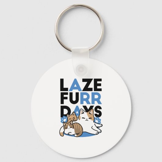 Laze Furdays - Niedliche Lazy Cats Design Schlüsselanhänger (Vorderseite)