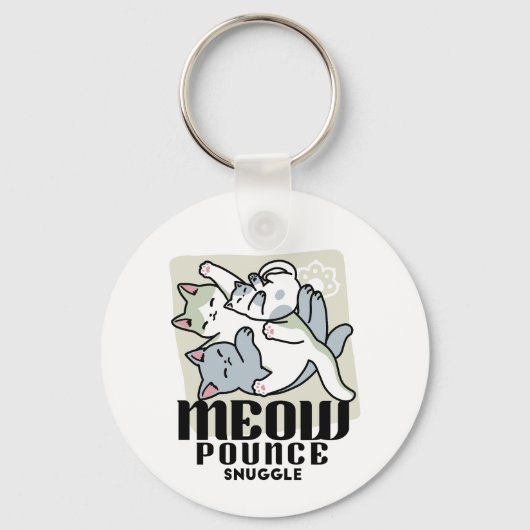Laze Furdays - Niedliche Lazy Cats Design Schlüsselanhänger (Vorderseite)