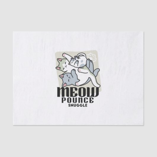 Laze Furdays - Niedliche Lazy Cats Design Seidenpapier (Vorderseite)