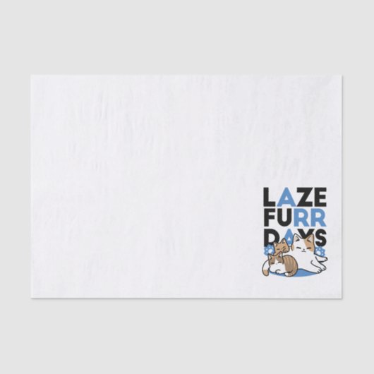 Laze Furdays - Niedliche Lazy Cats Design Seidenpapier (Vorderseite)