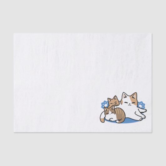 Laze Furdays - Niedliche Lazy Cats Design Seidenpapier (Vorderseite)