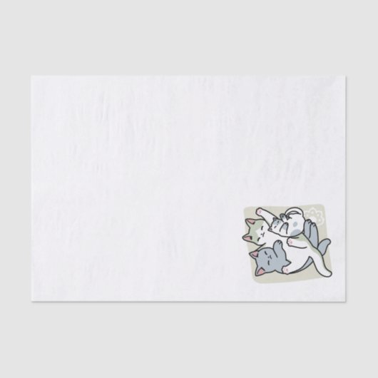 Laze Furdays - Niedliche Lazy Cats Design Seidenpapier (Vorderseite)