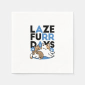 Laze Furdays - Niedliche Lazy Cats Design Serviette (Vorderseite)