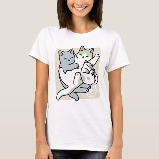 Laze Furdays - Niedliche Lazy Cats Design T-Shirt (Vorderseite)