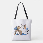 Laze Furdays - Niedliche Lazy Cats Design Tasche (Rückseite)
