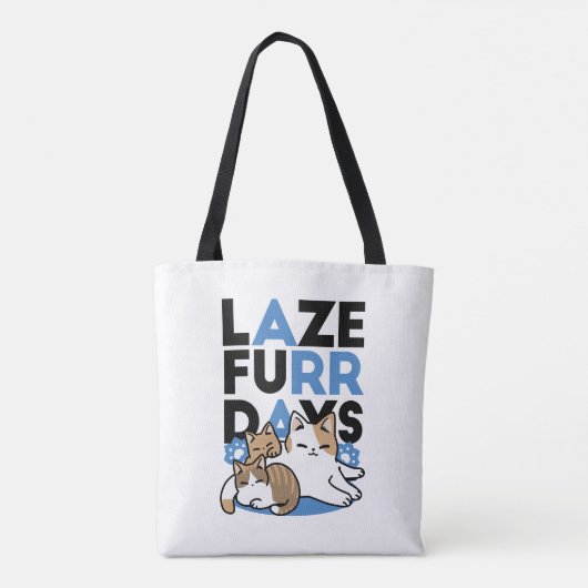Laze Furdays - Niedliche Lazy Cats Design Tasche (Rückseite)