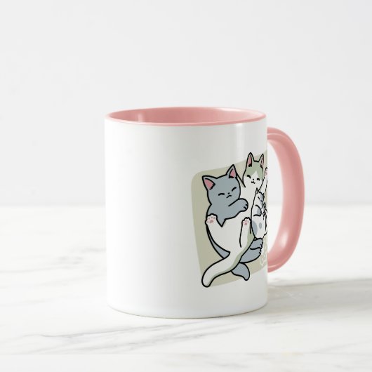 Laze Furdays - Niedliche Lazy Cats Design Tasse (VorderseiteRechts)