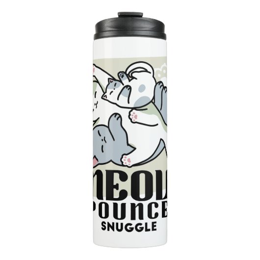 Laze Furdays - Niedliche Lazy Cats Design Thermosbecher (Vorderseite)