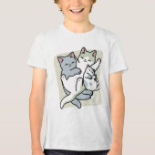 Laze Furdays - Niedliche Lazy Cats Design Tri-Blend Shirt (Vorderseite)