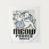 Laze Furdays - Niedliche Lazy Cats Design Wandteppich (Vorderseite)