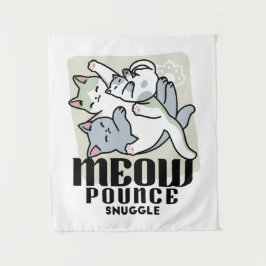 Laze Furdays - Niedliche Lazy Cats Design Wandteppich