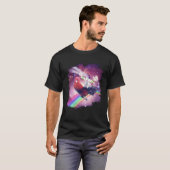 Lazer Rave Weltraumkatze Hühnchen mit Eis T-Shirt (Vorne ganz)
