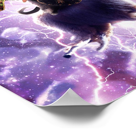 Lazer Warrior Space Cat Reitsport Lama mit Taco Poster (Ecke)