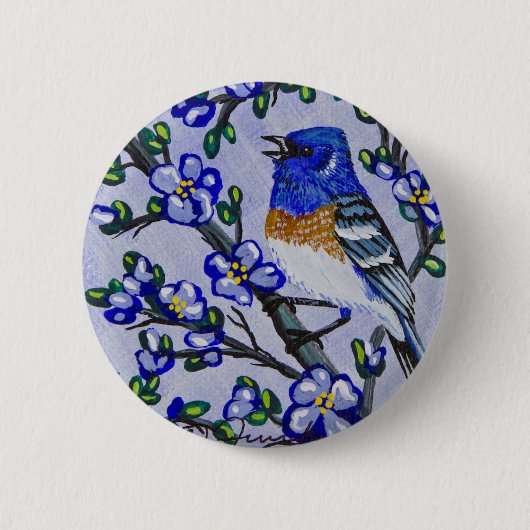 Lazuli Bunting Button (Vorderseite)
