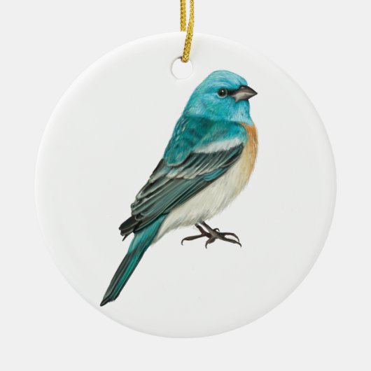 Lazuli Bunting Songbird Keramik Ornament (Vorne)