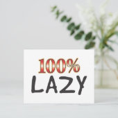 Lazy 100 Prozent Postkarte (Stehend Vorderseite)