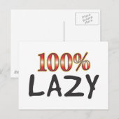 Lazy 100 Prozent Postkarte (Vorne/Hinten)