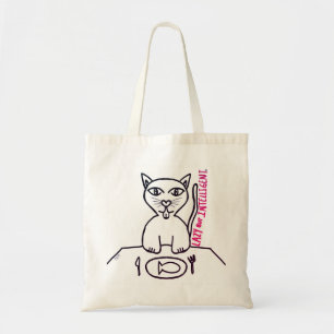 LAZY, ABER INTELLIGENT KITTY KAT TOTE BAG TRAGETASCHE
