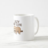 Lazy aber Niedlich Sloth - Funny Animal Design Kaffeetasse (VorderseiteRechts)