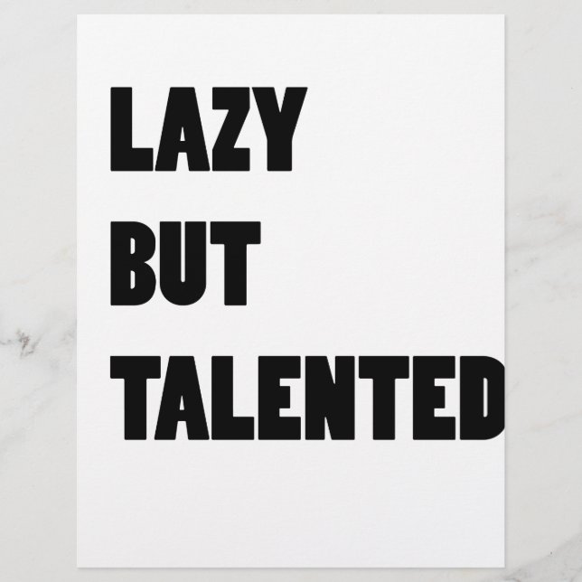 Lazy, aber talentiert (Vorderseite)