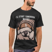 Lazy & Adorable Sleeping Hund Design T-Shirt (Vorderseite)