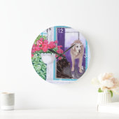 Lazy Afternoon Labradors Painting Große Wanduhr (Zuhause)