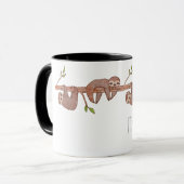 Lazy Baby Sloths auf Treebranch Tasse (Vorderseite Links)