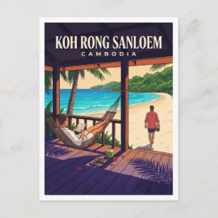 Lazy Beach, Koh Rong Sanloem Kambodscha Reise Postkarte