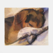 Lazy Beagle Fleece Blanket (Vorderseite (Horizontal))