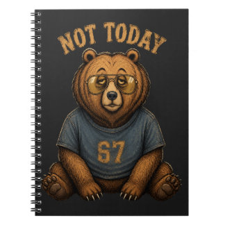 Lazy Bear 'Nicht heute' 67 Grafik Laptop Hülle - H Notizblock
