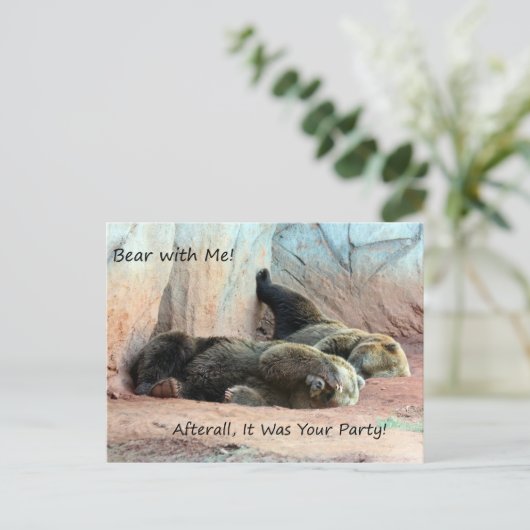 Lazy Bears Post Card Postkarte (Stehend Vorderseite)