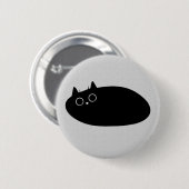 Lazy Black Cat | Button für Katzenliebhaber!! (Vorne & Hinten)