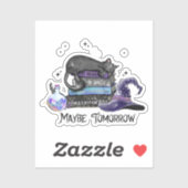 Lazy Black Cat, Halloween Cat | Für Bookworm Aufkleber (Blatt)