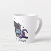 Lazy Black Cat, Halloween Cat | Für Bookworm Milchtasse (Rechte Ecke)